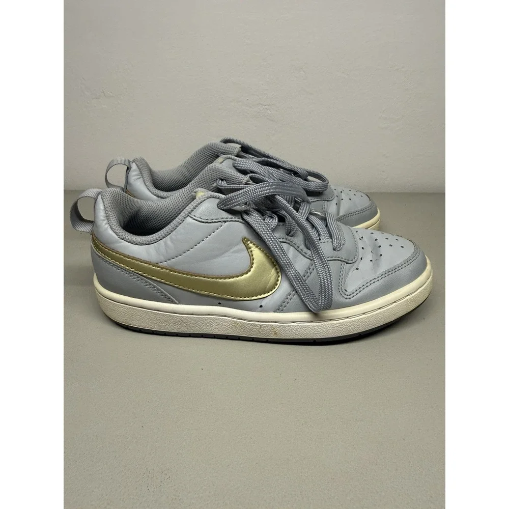 Nike Court Borough Grey Gold Kids Size 4